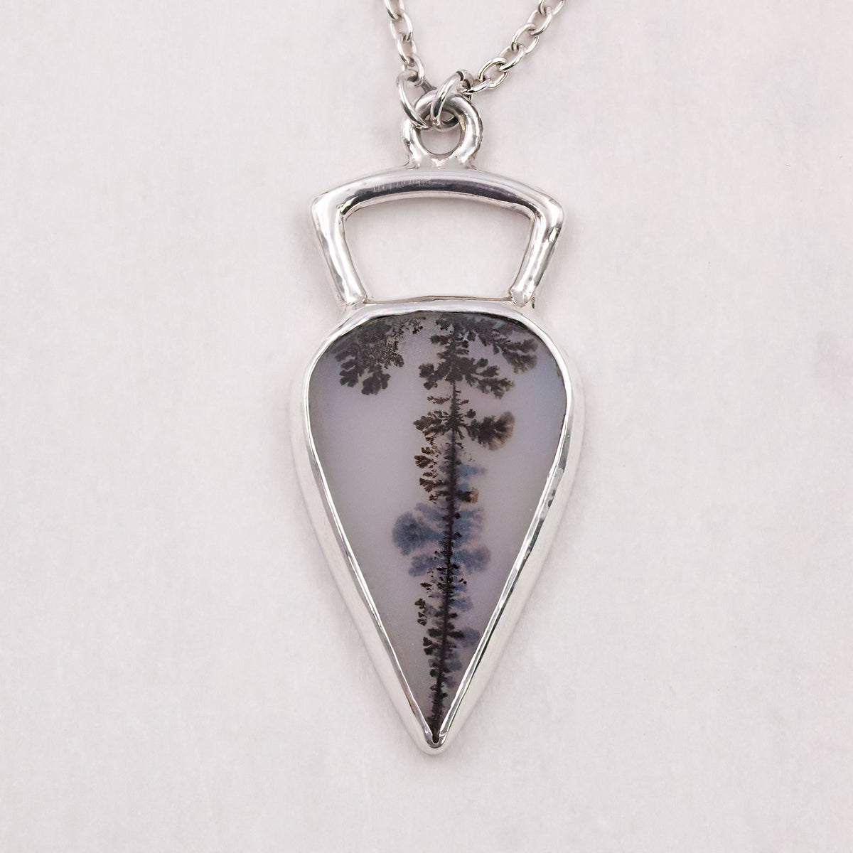Dendritic Agate Sterling Silver Necklace