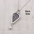 Dendritic Agate & Freshwater Pearl Sterling Silver Necklace