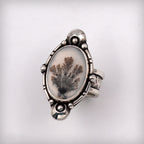 Size 6 - Dendritic Agate Sterling Silver Ring