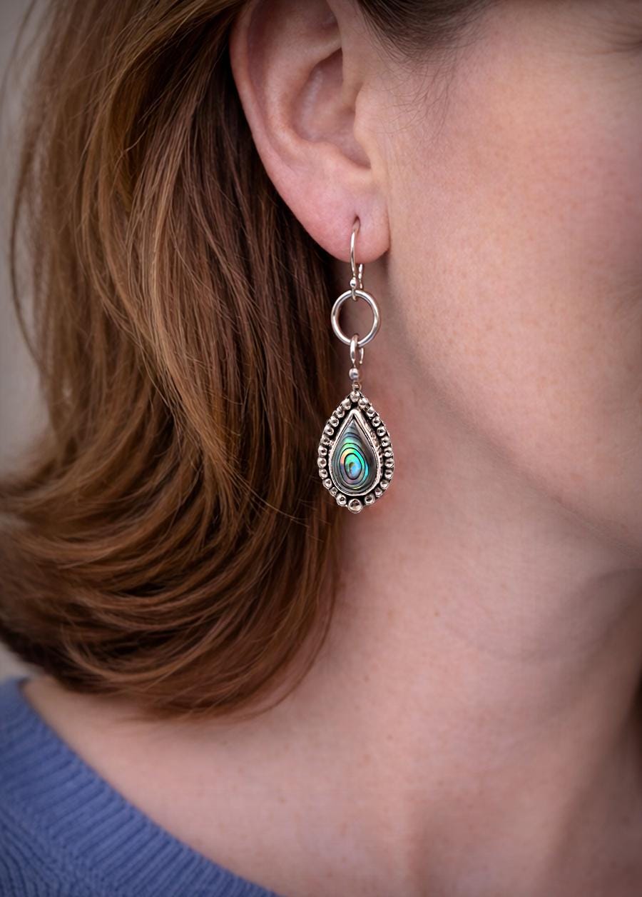 Abalone Shell Sterling Silver Earrings