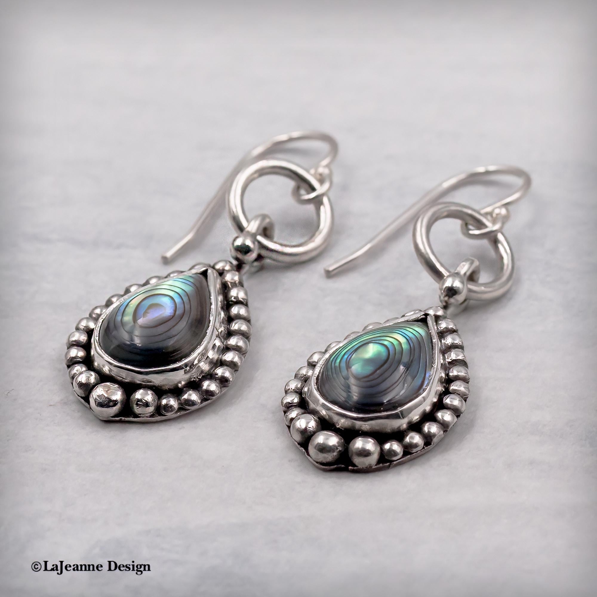 Abalone Shell Sterling Silver Earrings