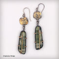 Ricolite Intarsia, 18K & 24K Gold Sterling Silver Earrings