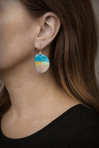 Enamel 24K Gold Earrings, 14kGF ear wires