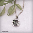 Molten Silver & Peridot Sterling Silver Necklace