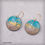 Enamel 24K Gold Earrings, 14kGF ear wires