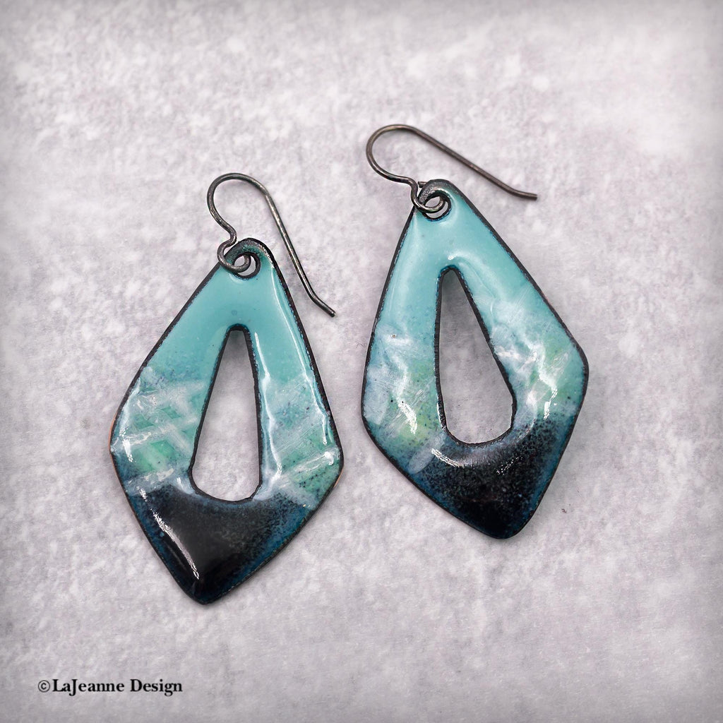 Blue  Enamel Earrings