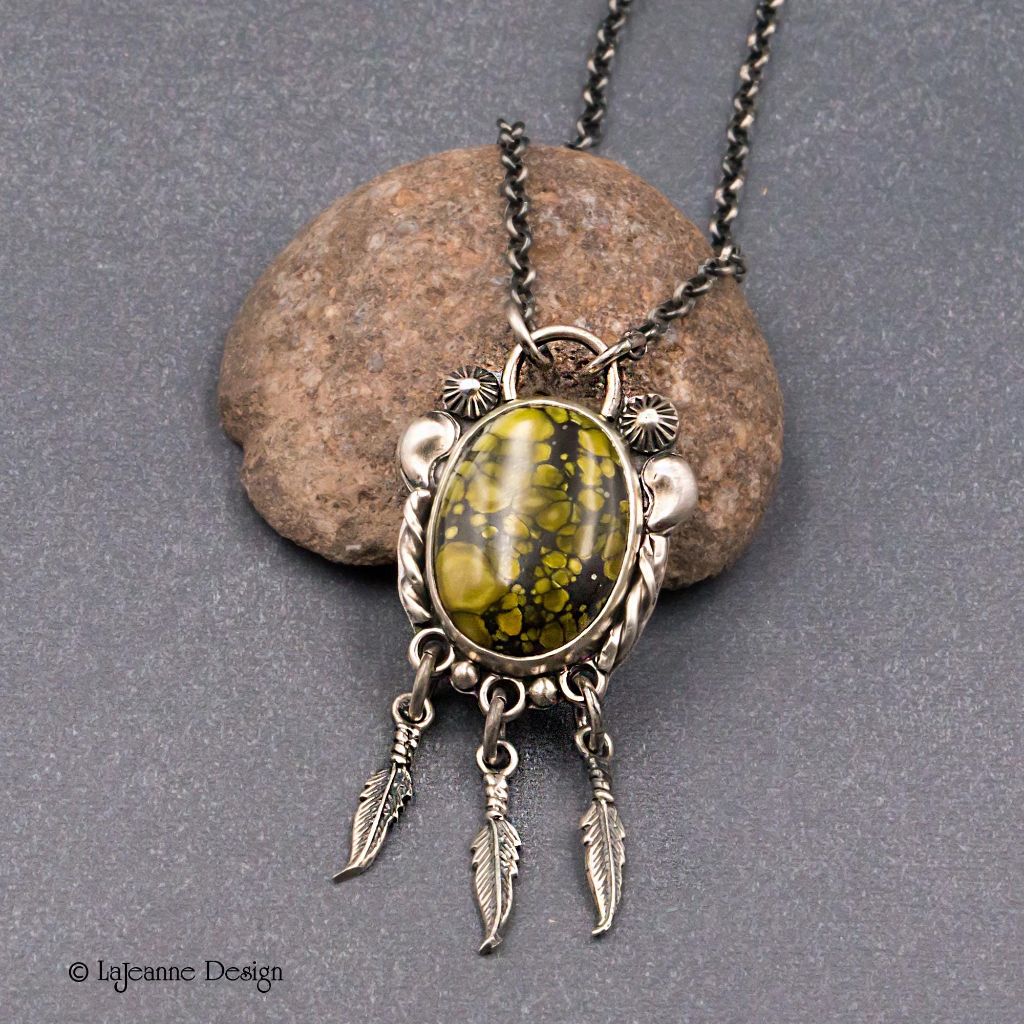 Dark Moon Turquoise Sterling Silver Necklace