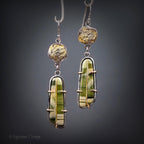 Ricolite Intarsia, 18K & 24K Gold Sterling Silver Earrings