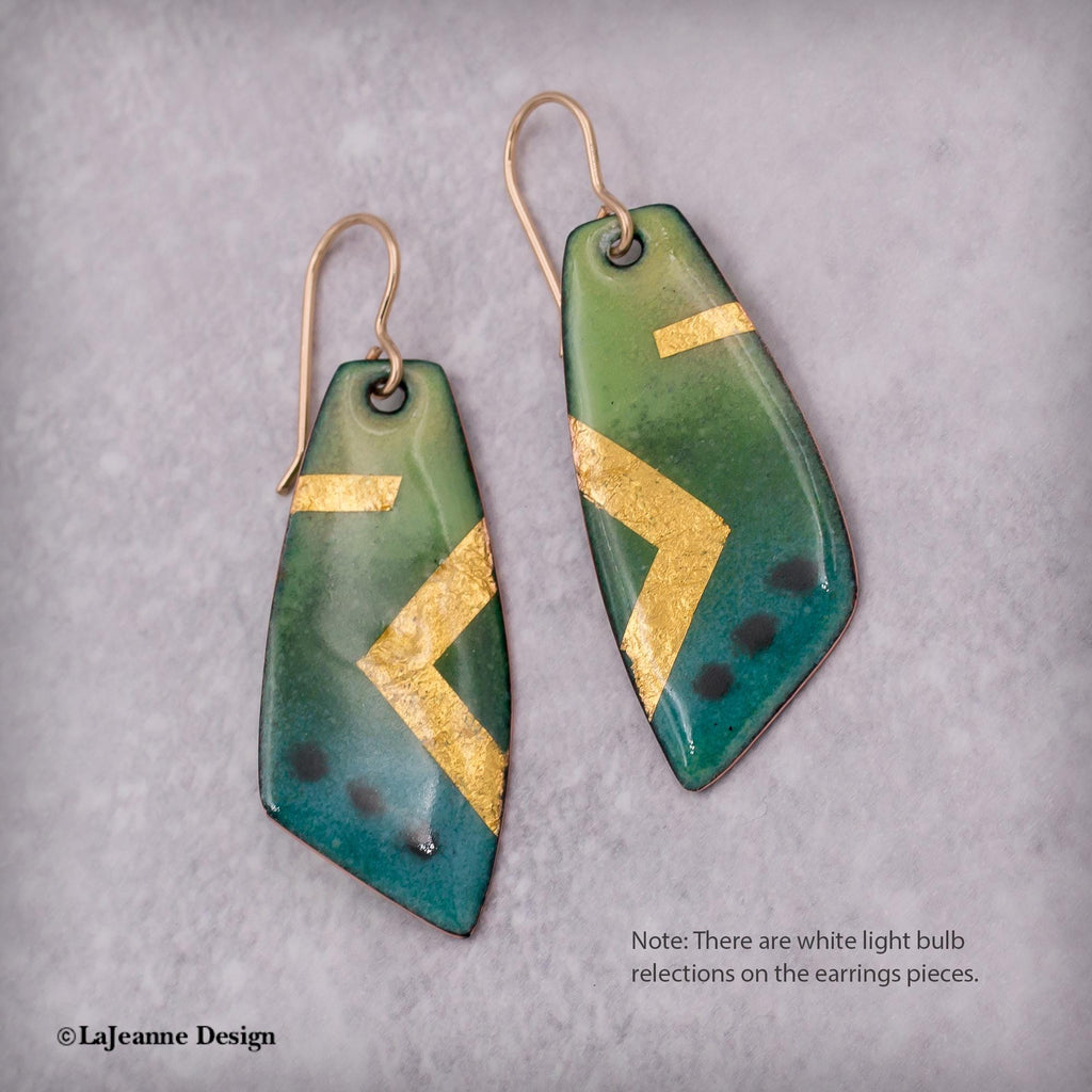 Enamel 24K Gold Earrings