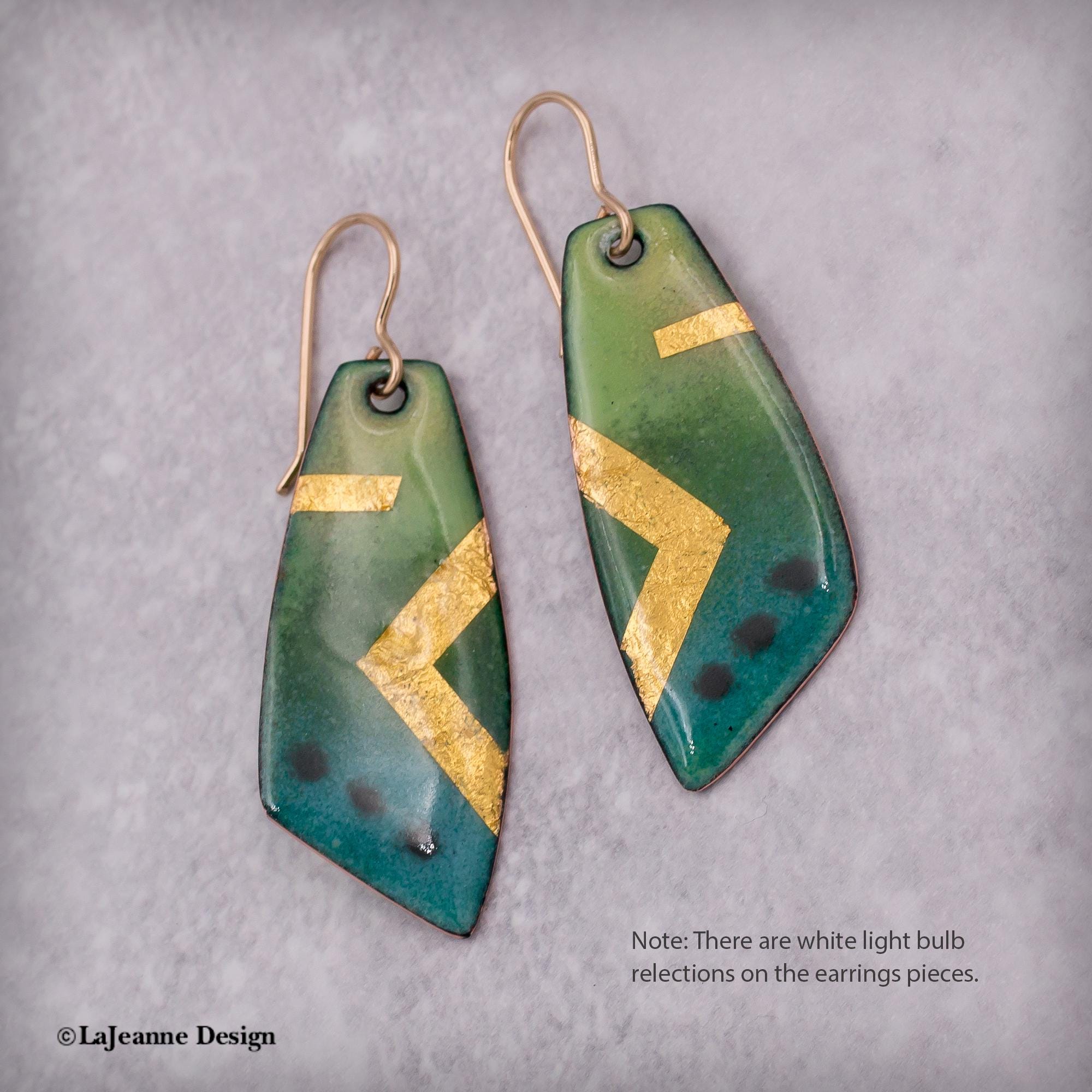 Enamel 24K Gold Earrings