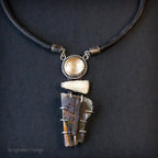Chrysocolla in Chalcedony, Rutilated Quartz & Coral Necklace