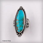 Size 7.5 - Royston Turquoise Sterling Silver Ring | Wide Band