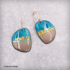 Enamel 24K Gold Earrings, 14kGF ear wires