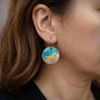 Enamel 24K Gold Earrings, 14kGF ear wires