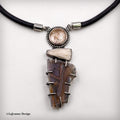 Chrysocolla in Chalcedony, Rutilated Quartz & Coral Necklace