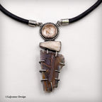 Chrysocolla in Chalcedony, Rutilated Quartz & Coral Necklace