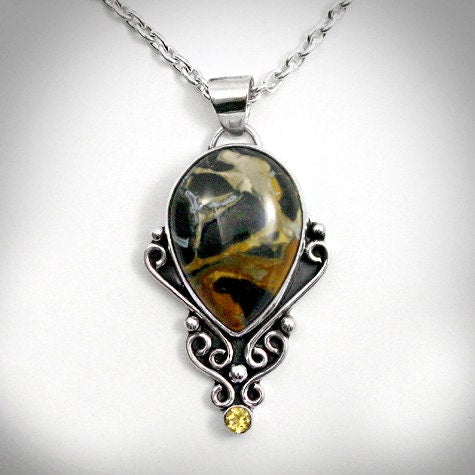 Amazon Valley Jasper &amp; Citrine Sterling Silver Necklace