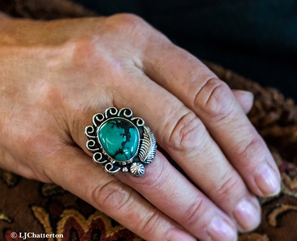 Size 8.25 - Kingman Turquoise Sterling Silver Ring
