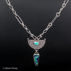 Azurite-Malachite & Turquoise Sterling Silver Necklace