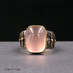 Size 8.75 - Rose Quartz 22K Gold & Sterling Silver Ring
