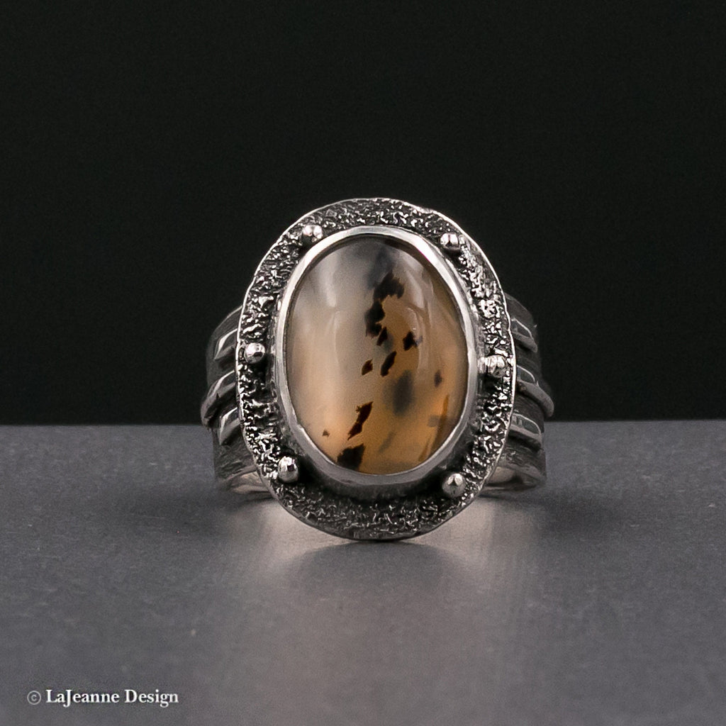 Size 9.5 - Montana Agate Sterling Silver Ring