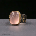 Size 8.75 - Rose Quartz 22K Gold & Sterling Silver Ring