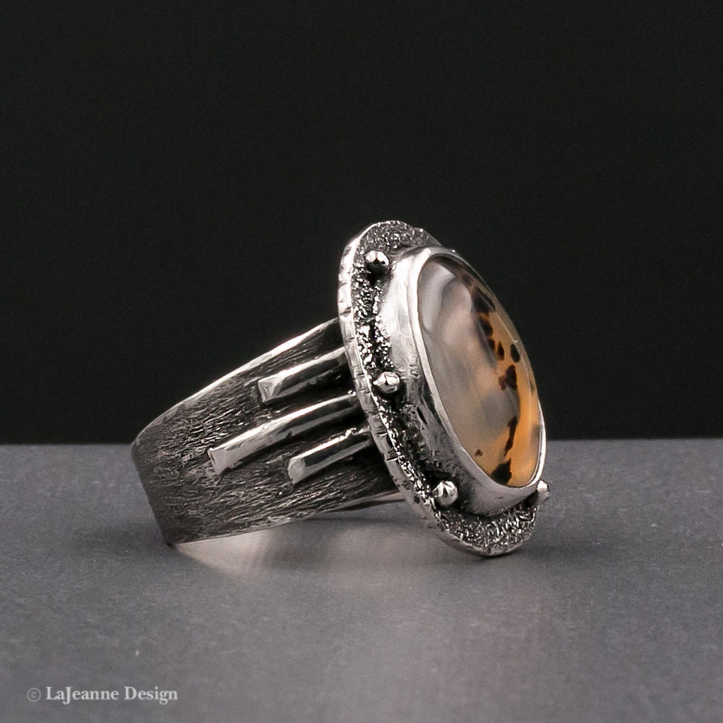 Size 9.5 - Montana Agate Sterling Silver Ring