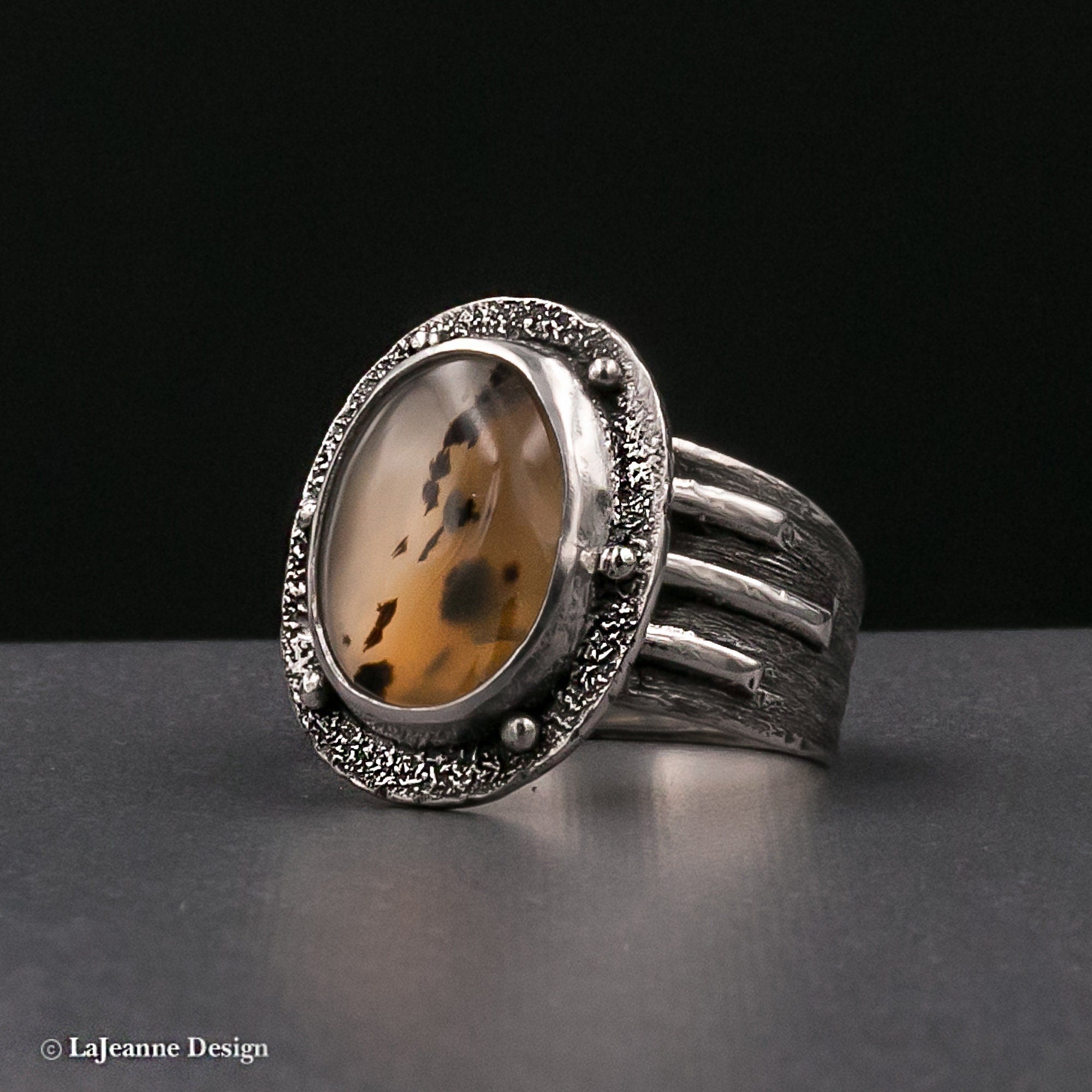 Size 9.5 - Montana Agate Sterling Silver Ring