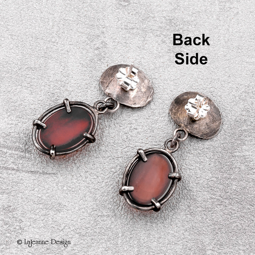 Carnelian and 24K Sterling Silver Earrings