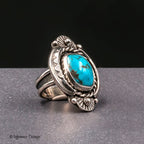 Size 6.75 - Kingman Turquoise Sterling Silver Statement Ring