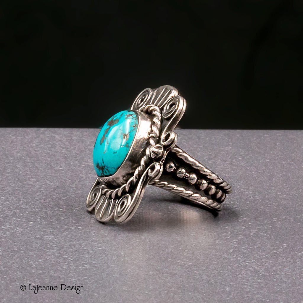Size 9 - Kingman Turquoise Sterling Silver Ring