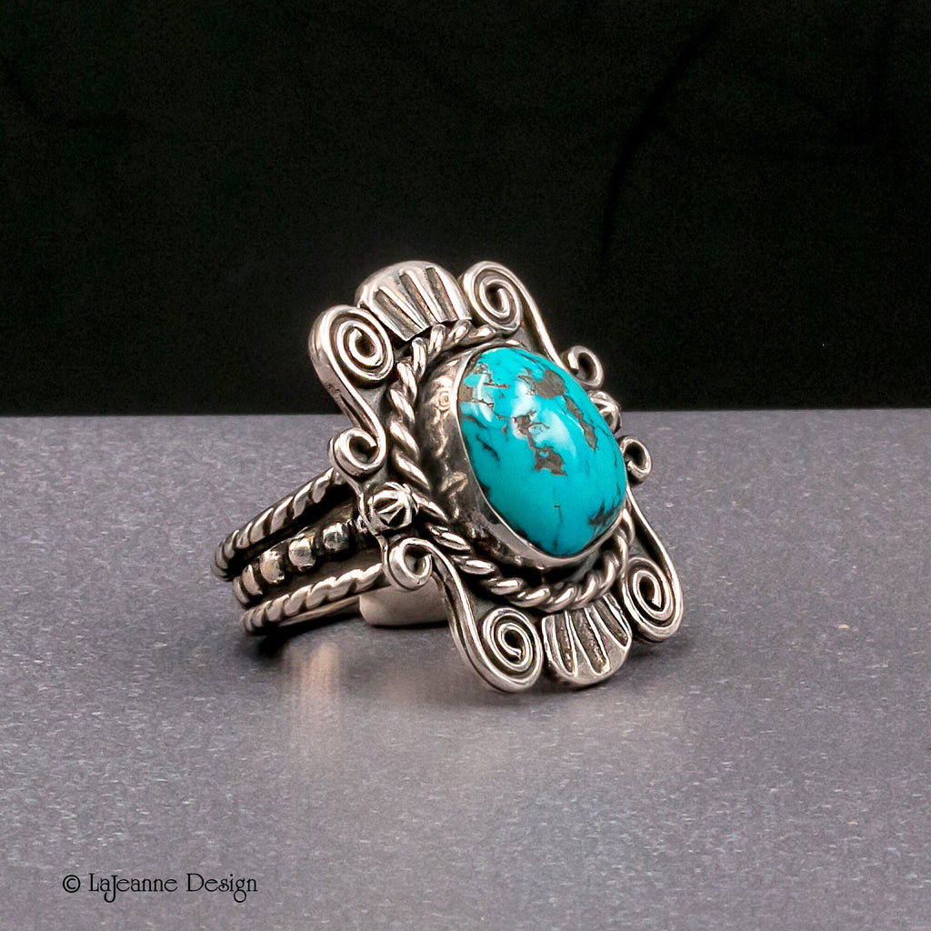 Size 9 - Kingman Turquoise Sterling Silver Ring