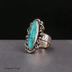 Size 5.5 - Kingman Water Web Turquoise Sterling Silver Ring