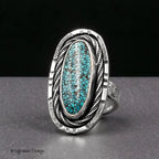 Size 8- Kingman Turquoise Sterling Silver Ring | Southwest Style
