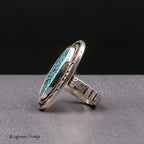 Size 8- Kingman Turquoise Sterling Silver Ring | Southwest Style