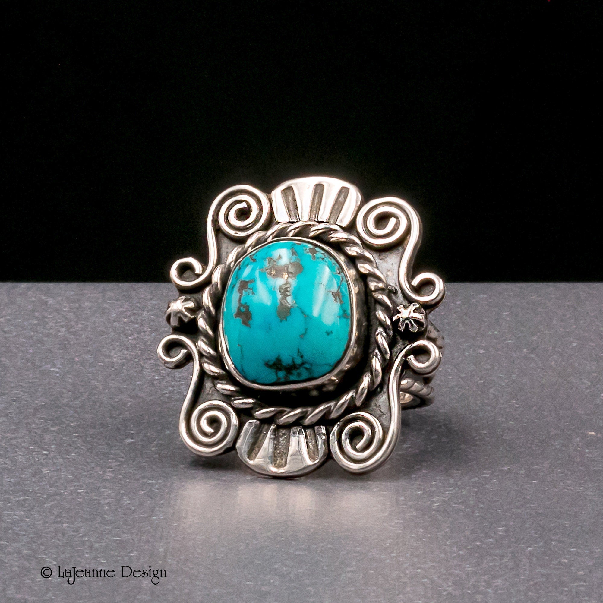Size 9 - Kingman Turquoise Sterling Silver Ring