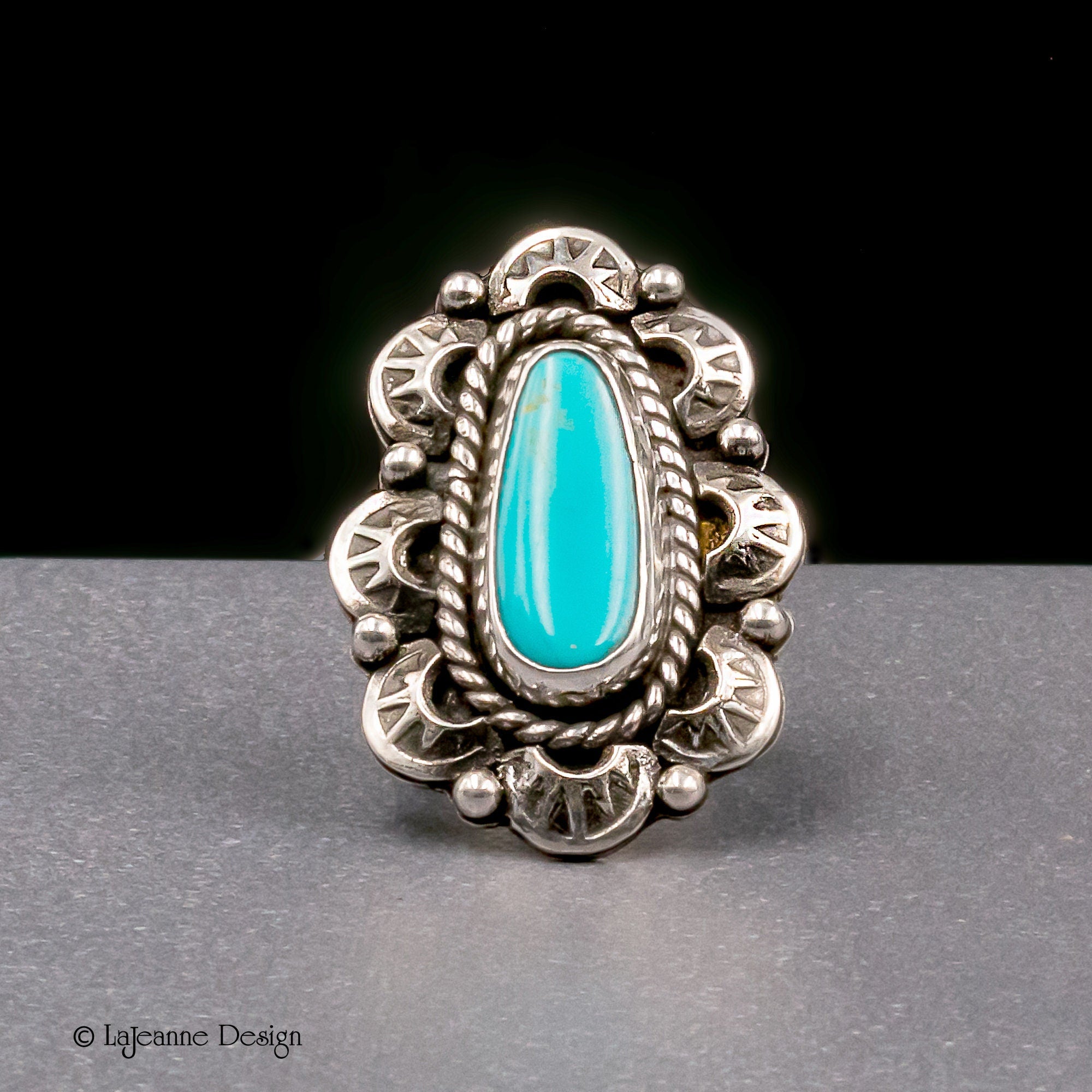 Size 7.5 - King’s Manassa Turquoise Sterling Silver Ring