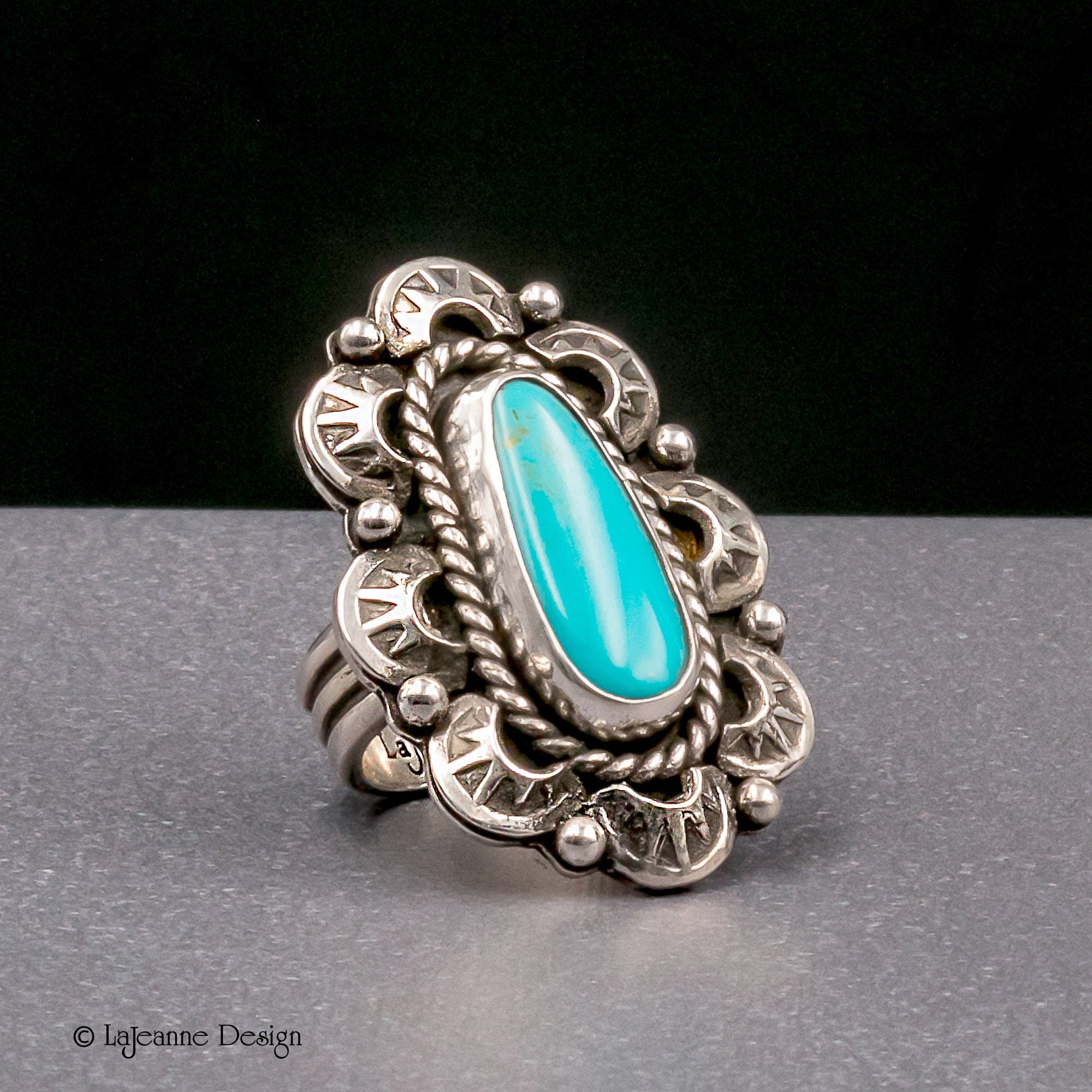 Size 7.5 - King’s Manassa Turquoise Sterling Silver Ring