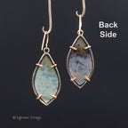 Narmada River Agate, 18K Gold Sterling Silver Earrings