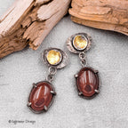 Carnelian and 24K Sterling Silver Earrings