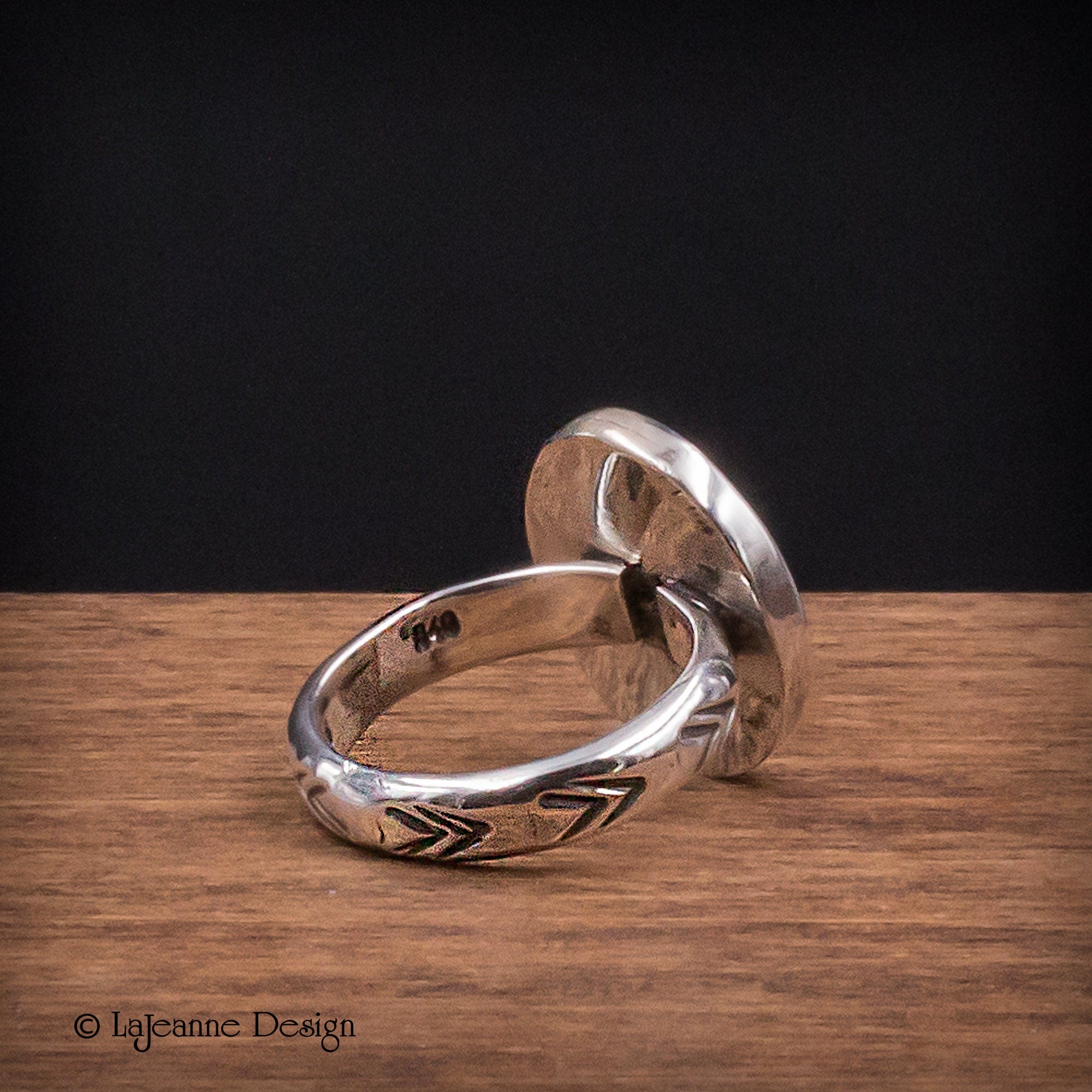 Size 6 - Dendritic Agate Sterling Silver Ring