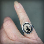 Size 6 - Dendritic Agate Sterling Silver Ring