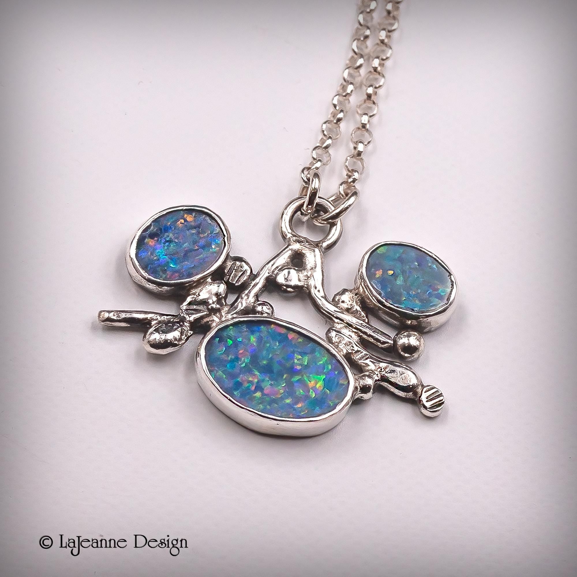 Australian Boulder Opal Sterling Silver Necklace