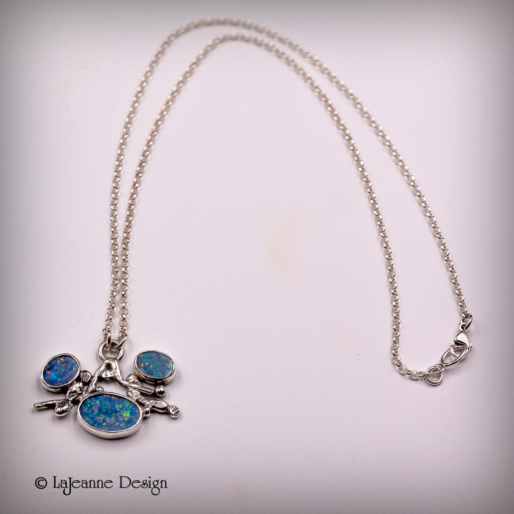 Australian Boulder Opal Sterling Silver Necklace