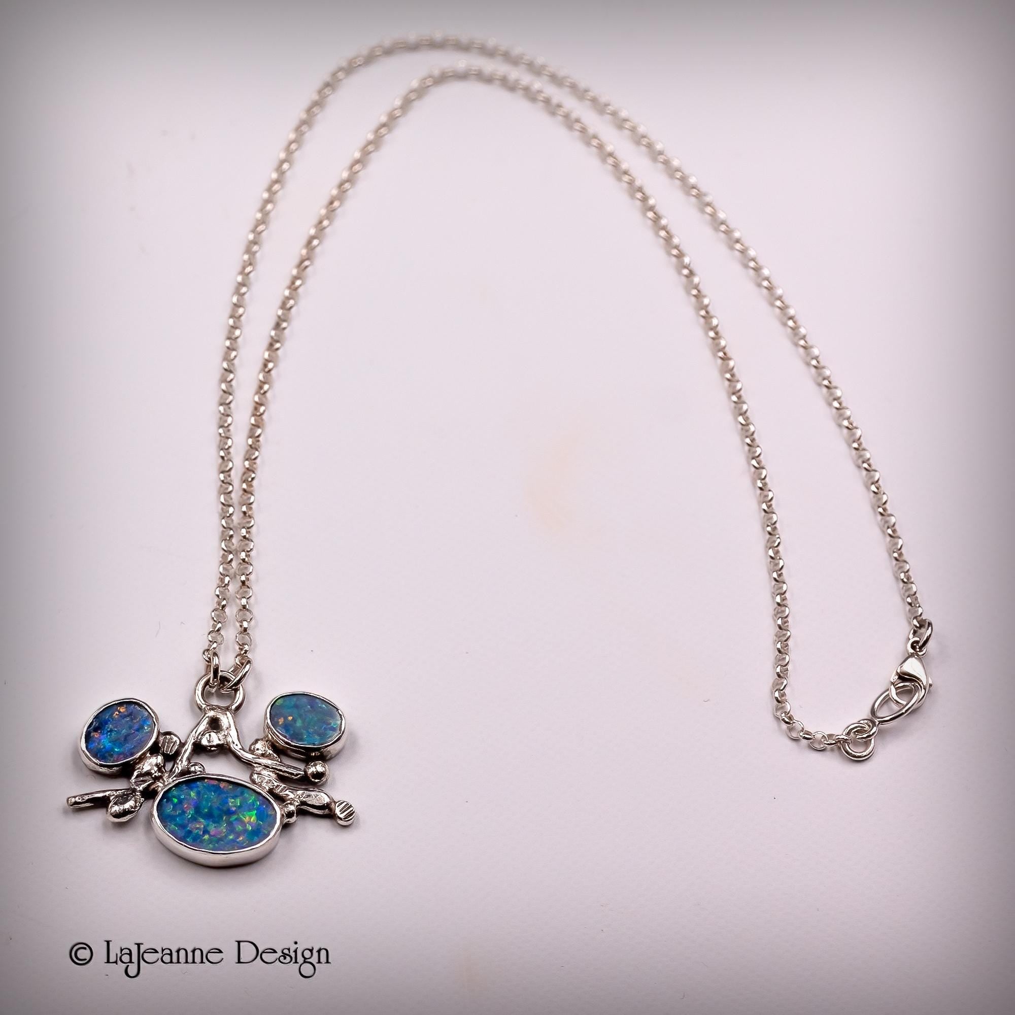 Australian Boulder Opal Sterling Silver Necklace