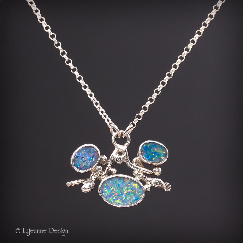 Australian Boulder Opal Sterling Silver Necklace