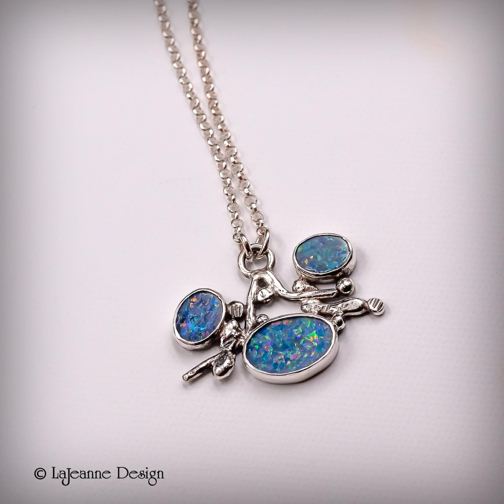 Australian Boulder Opal Sterling Silver Necklace