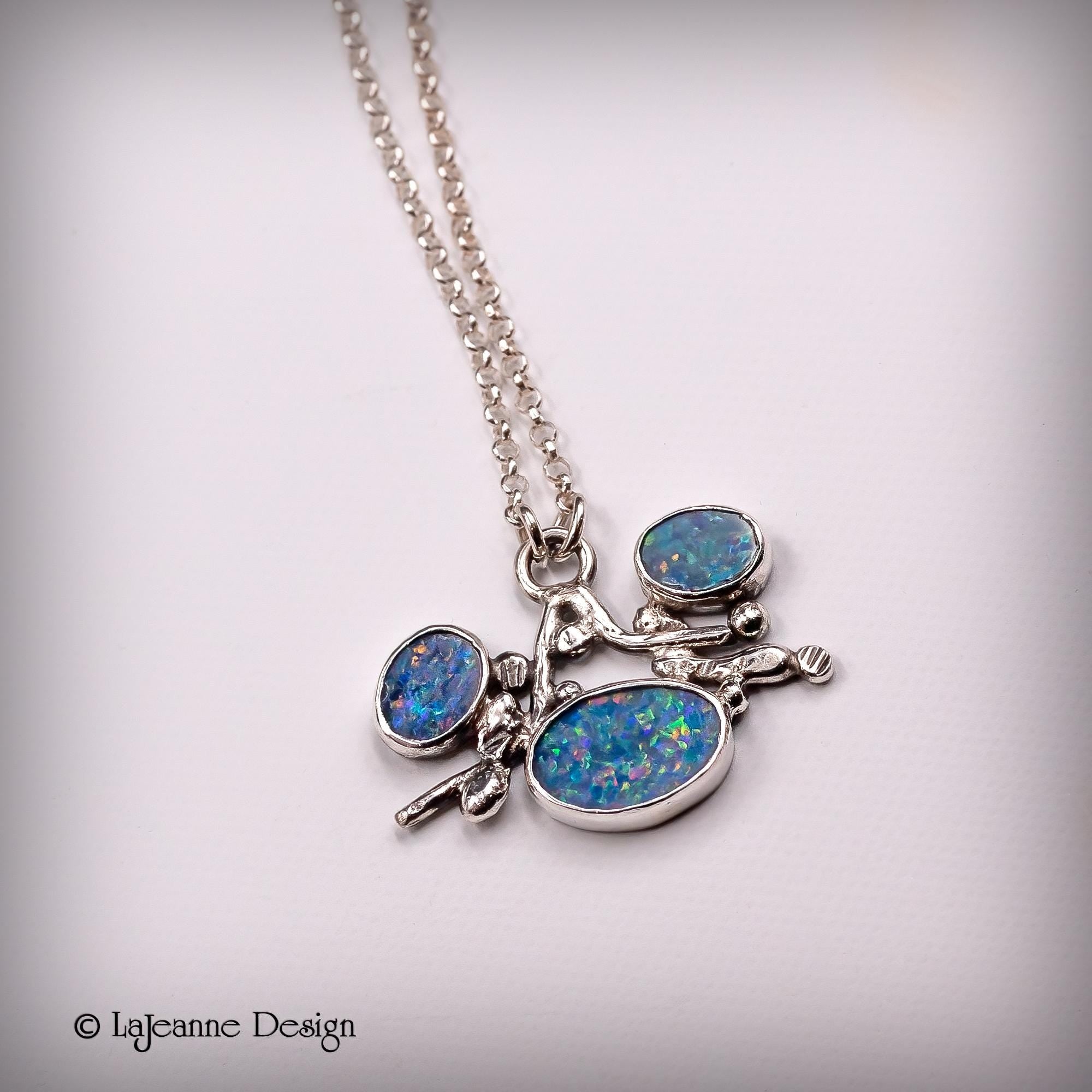 Australian Boulder Opal Sterling Silver Necklace