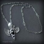 Snowflake Obsidian & Pearl Sterling Silver Statement Necklace