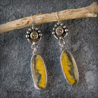 Bumblebee Jasper & Citrine Sterling Silver Earrings